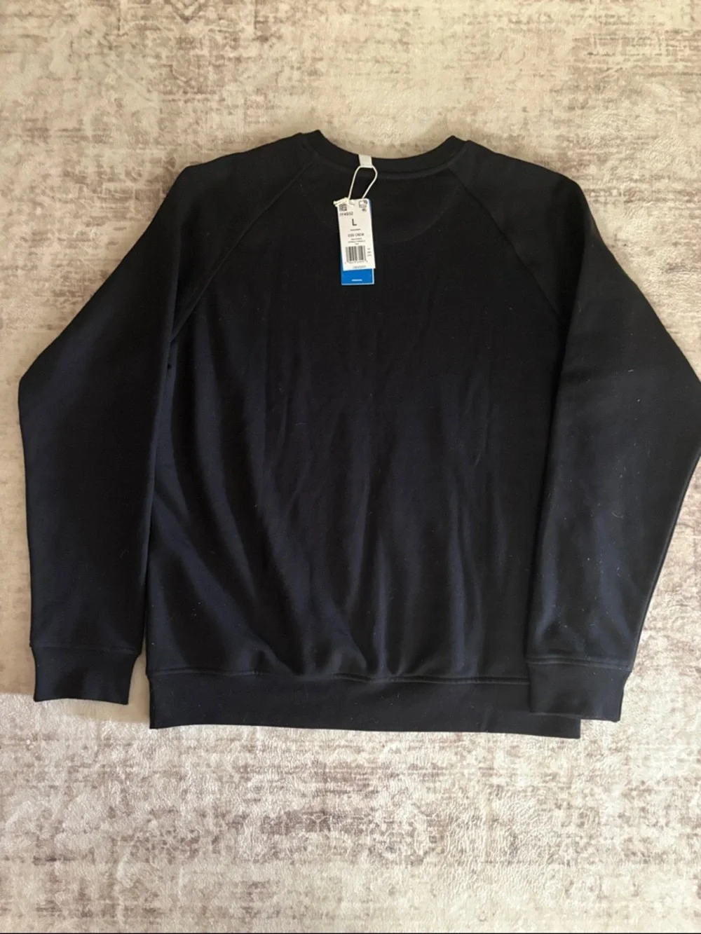 adidas Black Crewneck Sweatshirt with White Trefoil